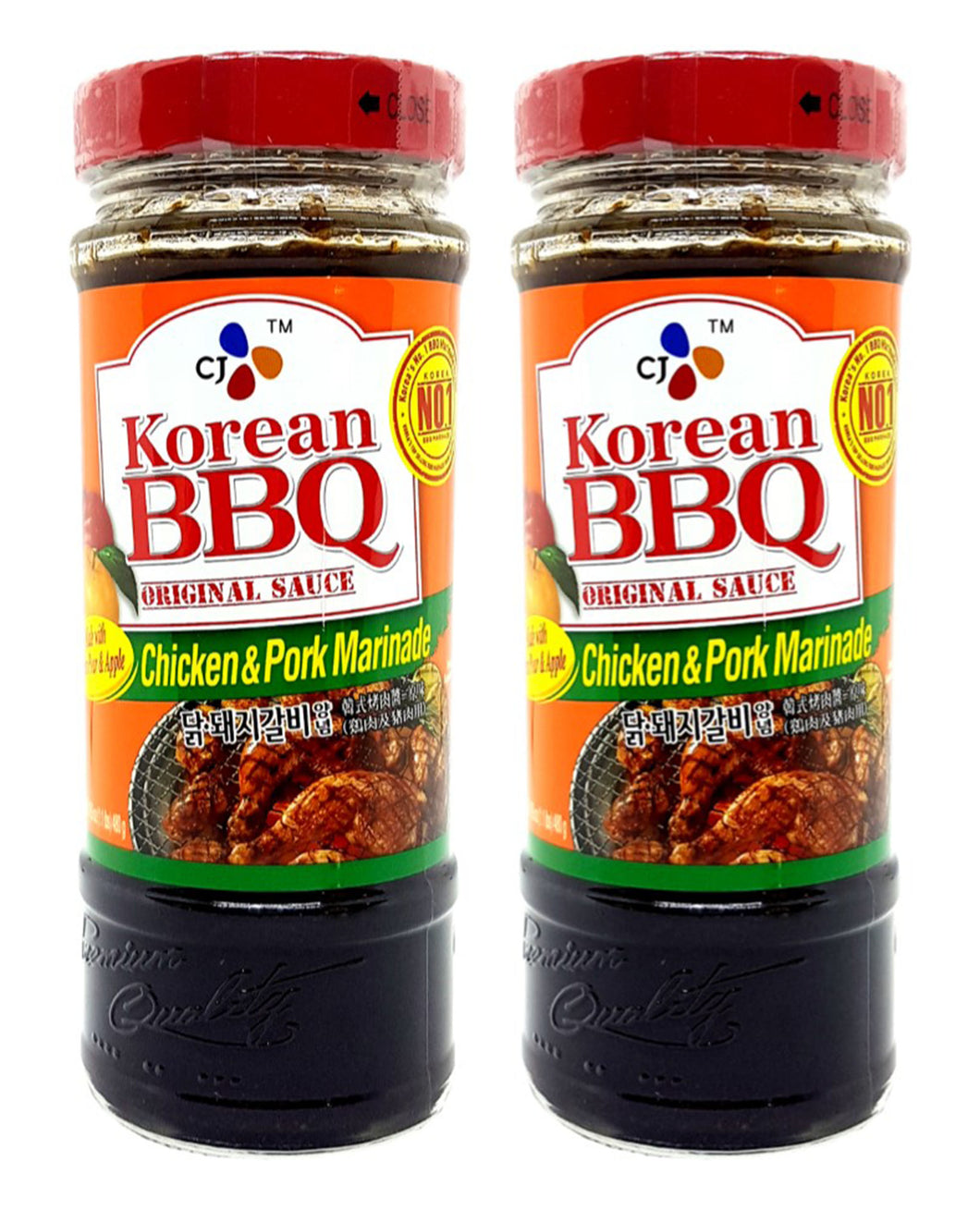 CJ Korean BBQ Sauce Chicken & Pork Marinade 17.6 Oz. (Pack of 2)