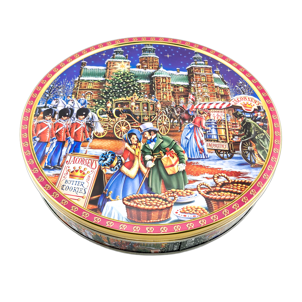 Jacobsens Danish Butter Cookies Royal Castle Embossed Gift Tin 24