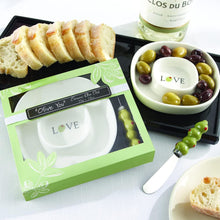 Kate Aspen "Olive You" Olive tray & cheese spreader Set Gift Boxed