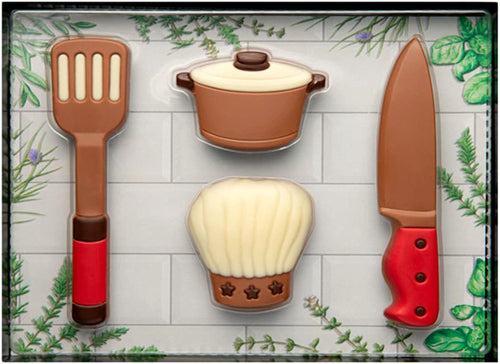 Weibler Solid Chocolate Cooking Set Gift Box 4.4 Oz.