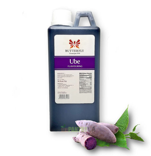 Butterfly Ube Purple Yam Flavoring Extract Restaurant Size 1 Liter/34 Fl. Oz. Factory Case (Pack of 10)