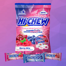 Hi-Chew Berry Mix (Black Cherry, Raspberry, Blueberry) Chewy Candy Peg Bag by Morinaga 3.17 Oz.