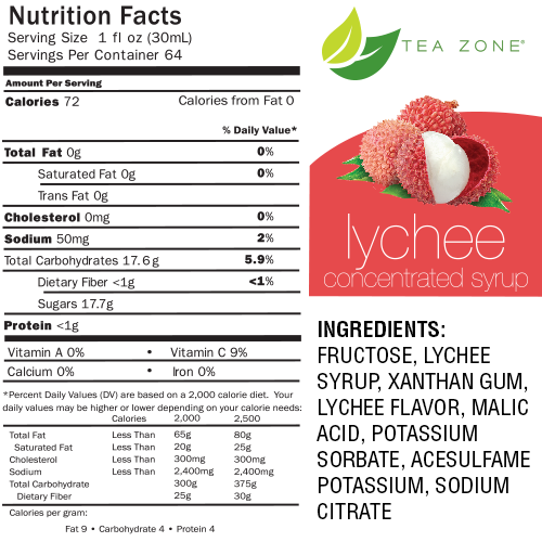 Tea Zone Lychee Fruit Syrup 64 Oz. SecretPantryLA