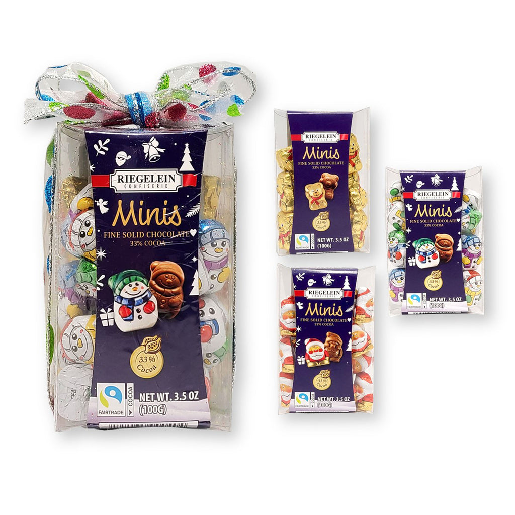 Riegelein Mini Solid Snowman Chocolates, 20 x 3.5 oz/100 G