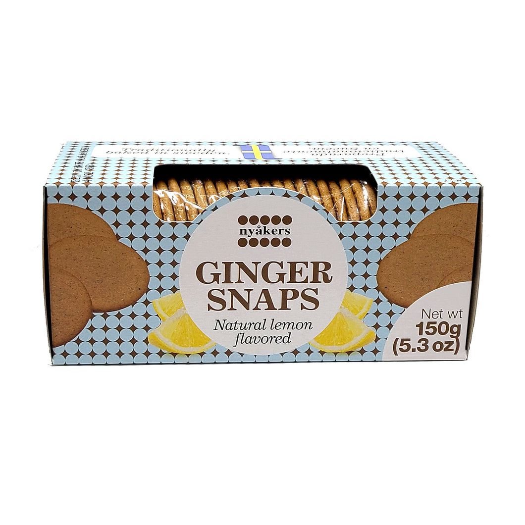 Nyakers Pepparkakor Swedish Gingersnaps Cookies Natural Lemon Flavor 5.3 Oz /150 g. (Pack of 2)