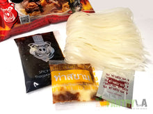 ThaSiam Boat Noodles Nam Tok Instant Dried Rice Stick Noodles with Spicy Sauce 119 g. (Pack of 2)