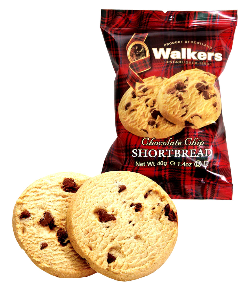 Walkers Pure Butter Chocolate Chip Shortbread Cookies Snack Twin Packs