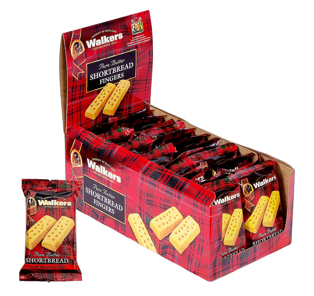 Walkers Pure Butter Shortbread Fingers Cookies Snack Twin Packs 24 X 40 g.