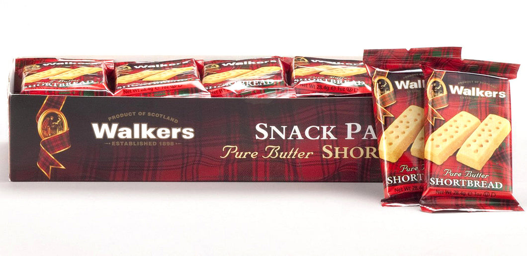 Walkers Pure Butter Shortbread Fingers Snack Packs 20 Oz.