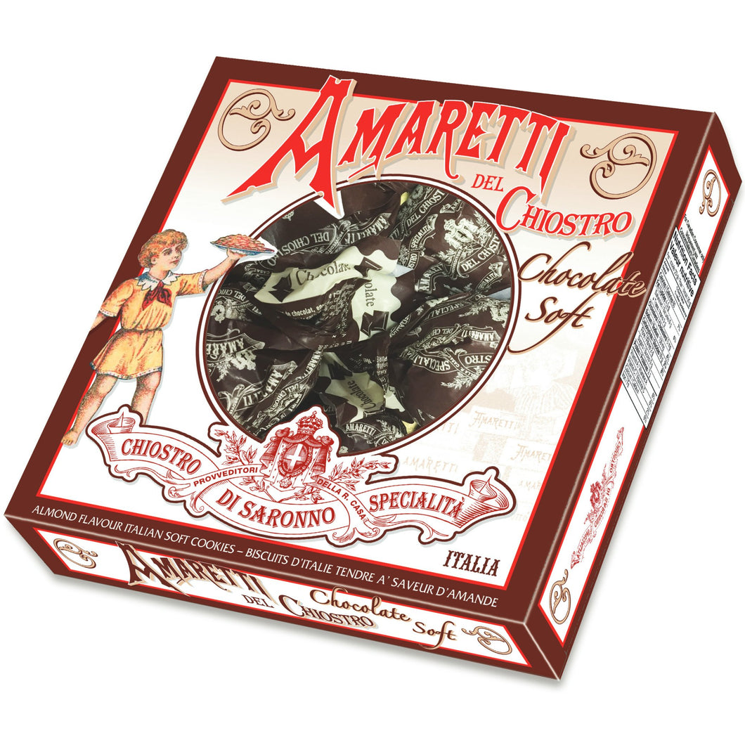 Chiostro di Saronno SOFT TRIPLE CHOCOLATE Amaretti Cookies Window Box 6.17 Oz. / 174.92 G.