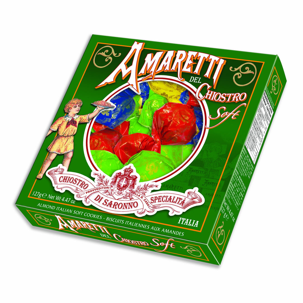 Chiostro di Saronno SOFT Amaretti Cookies Window Box 5.29 Oz. / 144.87 G.