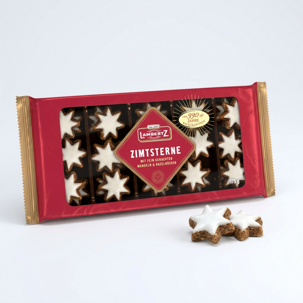 Lambertz Zimtsterne Cinnamon Stars German Christmas Cookies – 6.17 oz (175 g)