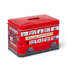 Churchill's London Double-Decker Bus Collectible Tin Coin Bank with Traditional English Butter Toffee – 5.29 oz (150 g)