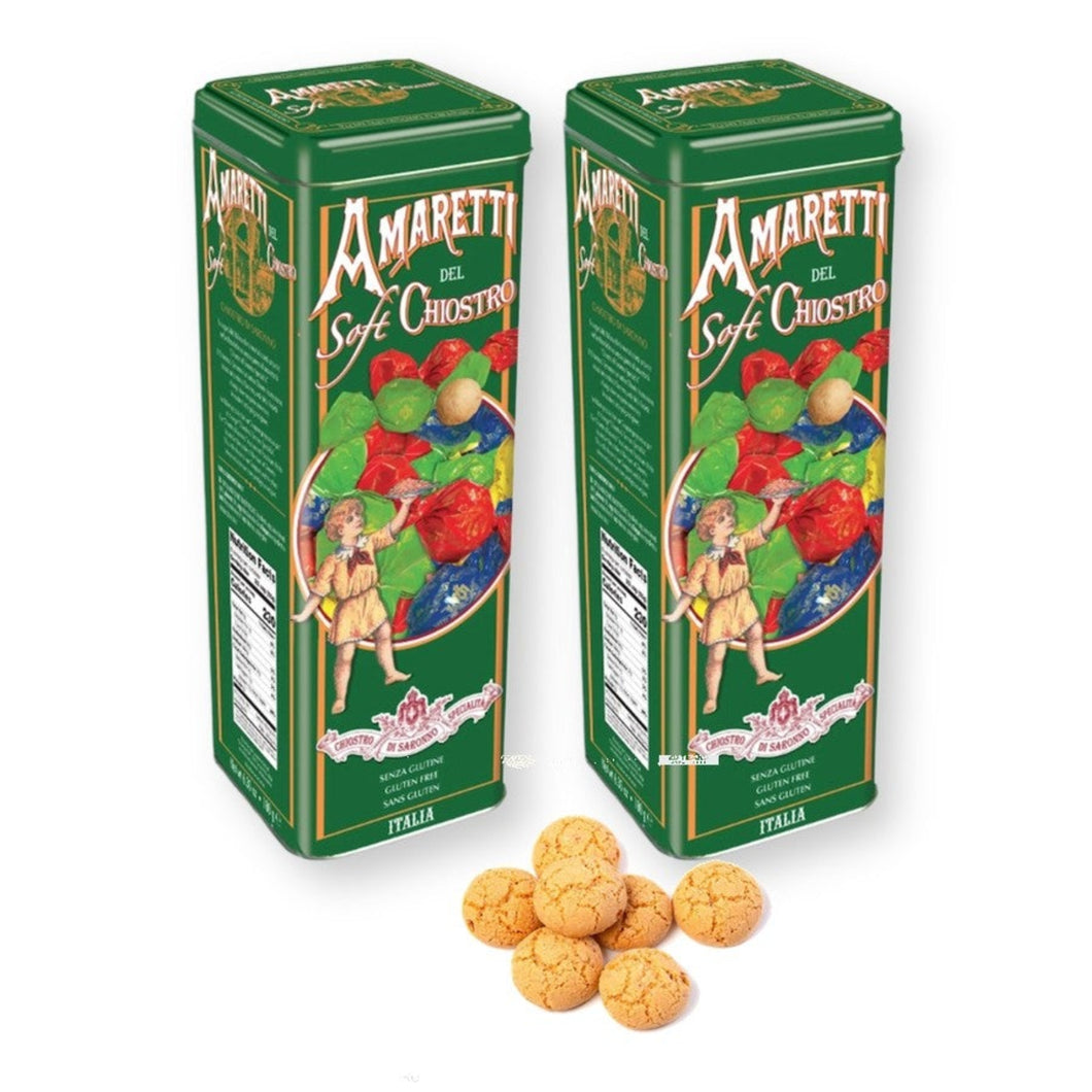 Chiostro di Saronno SOFT Amaretti Cookies Tower Tin 6.35 Oz. (Pack of 2)