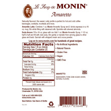 Monin Amaretto Syrup for Cocktails, Coffee, and Beverages 750 Ml. / 25.4 Fl. Oz. X 12 (Factory Case)