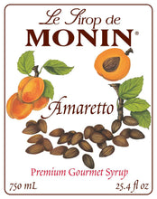 Monin Amaretto Syrup for Cocktails, Coffee, and Beverages 750 Ml. / 25.4 Fl. Oz. X 12 (Factory Case)