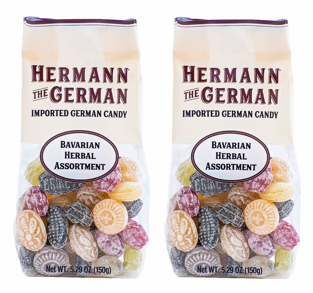 Hermann the German Bavarian HERBAL Assortment Hard Candy 5.29 oz. / 150 g (Pack of 2)