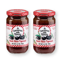 Le Conserve della Nonna BLACK OLIVES Tapenades 6.7 Oz. / 190 G. (Pack of 2)