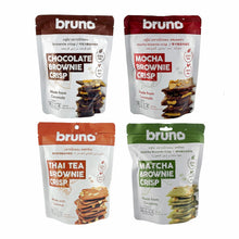 Bruno Coconut Brownie Crisp 4 Samplers, Chocolate, Mocho, Thai Tea, and Matcha, Coconut-Based 2.11 Oz. / 60 G.  1 ea. (Pack of 4)