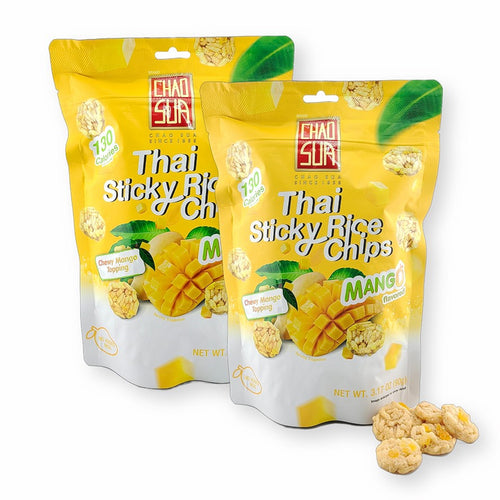 Chao Sua Thai Sticky Rice Chips Mango Flavored 3.17 Oz. (Pack of 2)