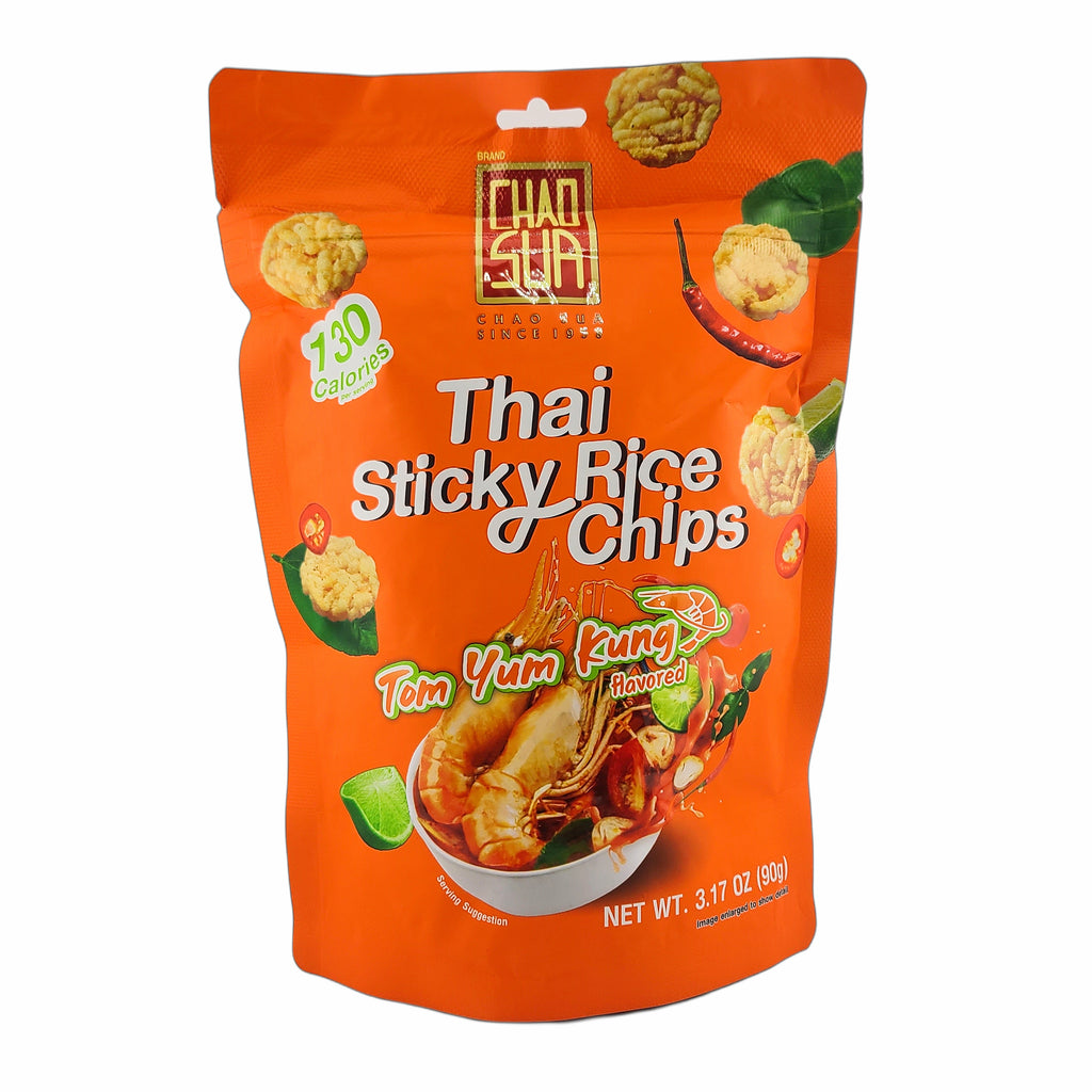 Chao Sua Thai Sticky Rice Chips Tom Yum Kung Flavor Flavored 3.17 Oz ...