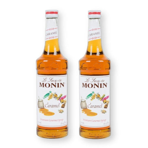 Monin Caramel Syrup for Cocktails, Coffee, and Beverages 750 Ml. / 25.4 Fl. Oz. (Pack of 2)
