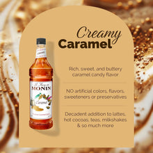 Monin Caramel Syrup with Pump Starter Set for Cocktails, Coffee, and Beverages 750 Ml. / 25.4 Fl. Oz. (2-Pc Set)