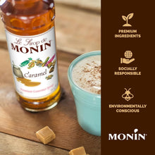 Monin Caramel Syrup with Pump Starter Set for Cocktails, Coffee, and Beverages 750 Ml. / 25.4 Fl. Oz. (2-Pc Set)