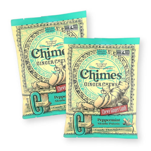 Chimes Ginger Chews Peppermint Flavor Real Ginger 5 Oz. (Pack of 2)