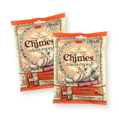 Chimes Ginger Chews Orange Flavor Real Ginger 5 Oz. (Pack of 2)