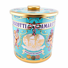 Chiostro di Saronno Assorted Amaretti Embossed Blue Gift Tin 6.7 Oz. / 190 G.