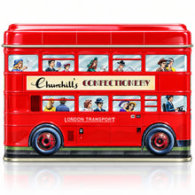 Churchill's London Double-Decker Bus Collectible Tin Coin Bank with Traditional English Butter Toffee – 5.29 oz (150 g)