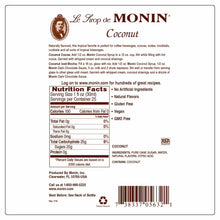 Monin Coconut Syrup for Cocktails, Coffee, and Beverages 750 Ml. / 25.4 Fl. Oz. X 12 (Factory Case)