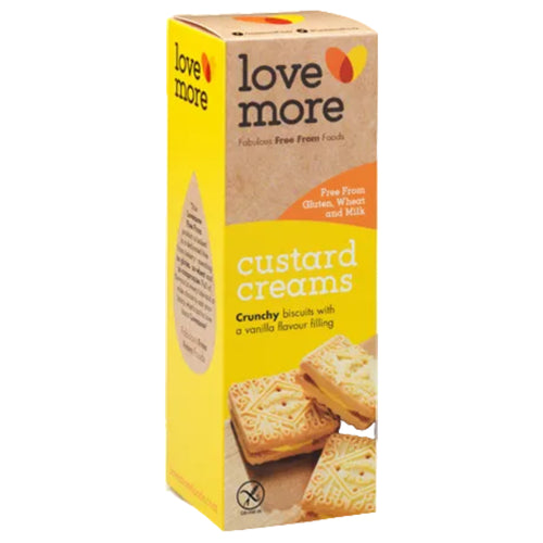 Lovemore British Custard Cream Biscuits – Gluten Free, Wheat Free & Milk Free – 4.4 oz (125 g)