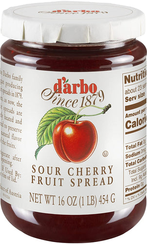D'Arbo Souir Cherry Fruit Spread All Natural 16 Oz. (454 G) (Pack of 2)