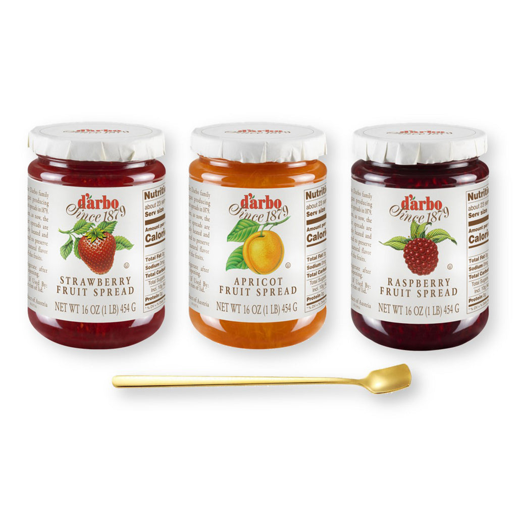 D'Arbo Trio Set Fruit Spreads - Apricot, Raspberry, and Strawberry- 16 ...