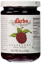 D'Arbo Raspberry Fruit Spread All Natural  16 Oz. (454 G) (Pack of 2)