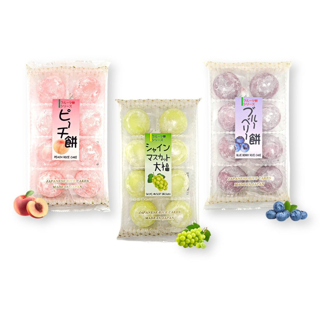 Japanese Mochi Daifuku TRIO - Shine Muscat Grape, Peach, and Blueberry Rice Cakes - 7.00 Oz / 200 g 1 EA Flavor (Pack of 3) (Copy)