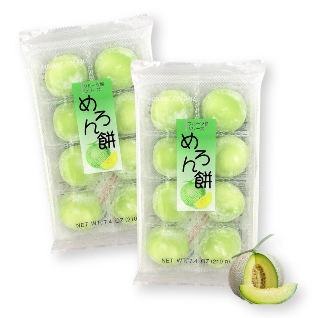 Japanese Mochi Fruit Daifuko MELON Rice Cake 7.00 Oz / 200 g (Pack of 2)