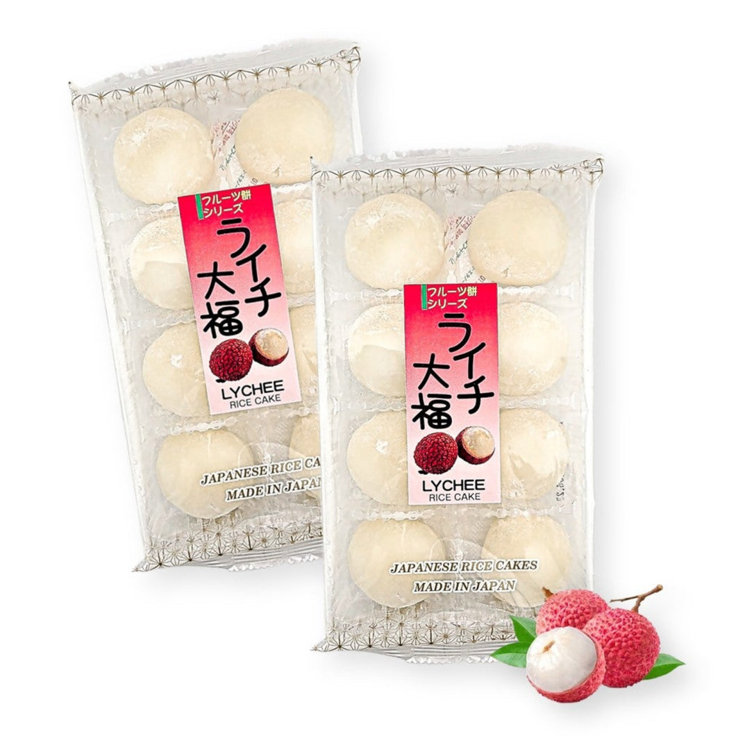 Japanese Mochi Fruit Daifuko Lychee Rice Cake 7.00 Oz / 200 g (Pack of 2)