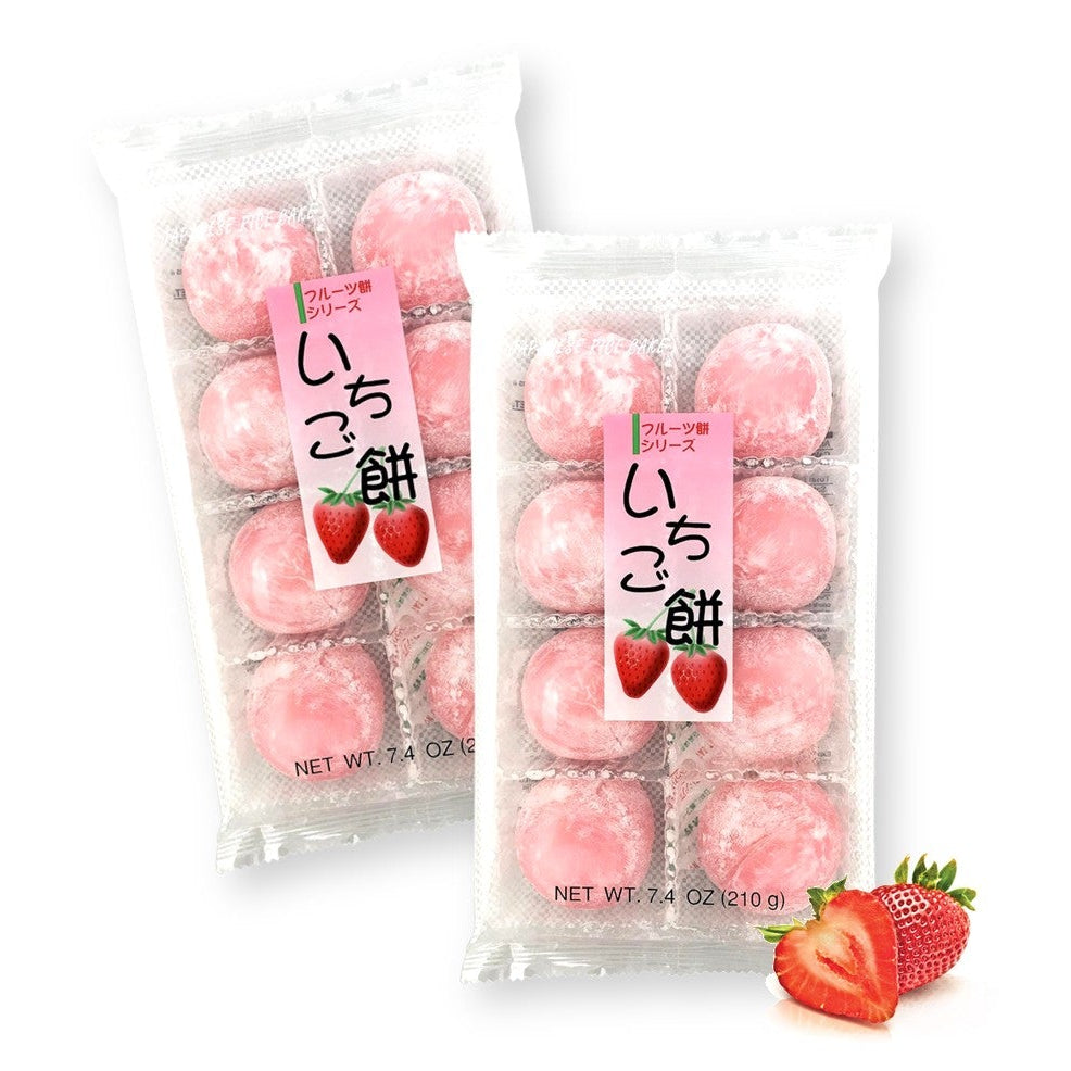 Japanese Mochi Fruit Ichigo Daifuko Strawberry Rice Cake 7.00 Oz / 200 g (Pack of 2)