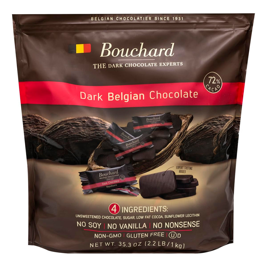 Bouchard Premium Dark Belgian Chocolate 35.3 Oz.(2.2 lbs. / 1 kg.)