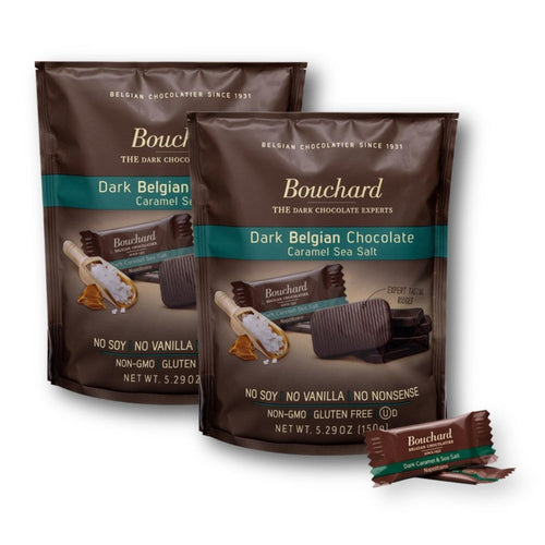 Bouchard Premium Dark Belgian Chocolate Caramel Sea Salt 5.29 Oz. (150 g.) (Pack of 2)