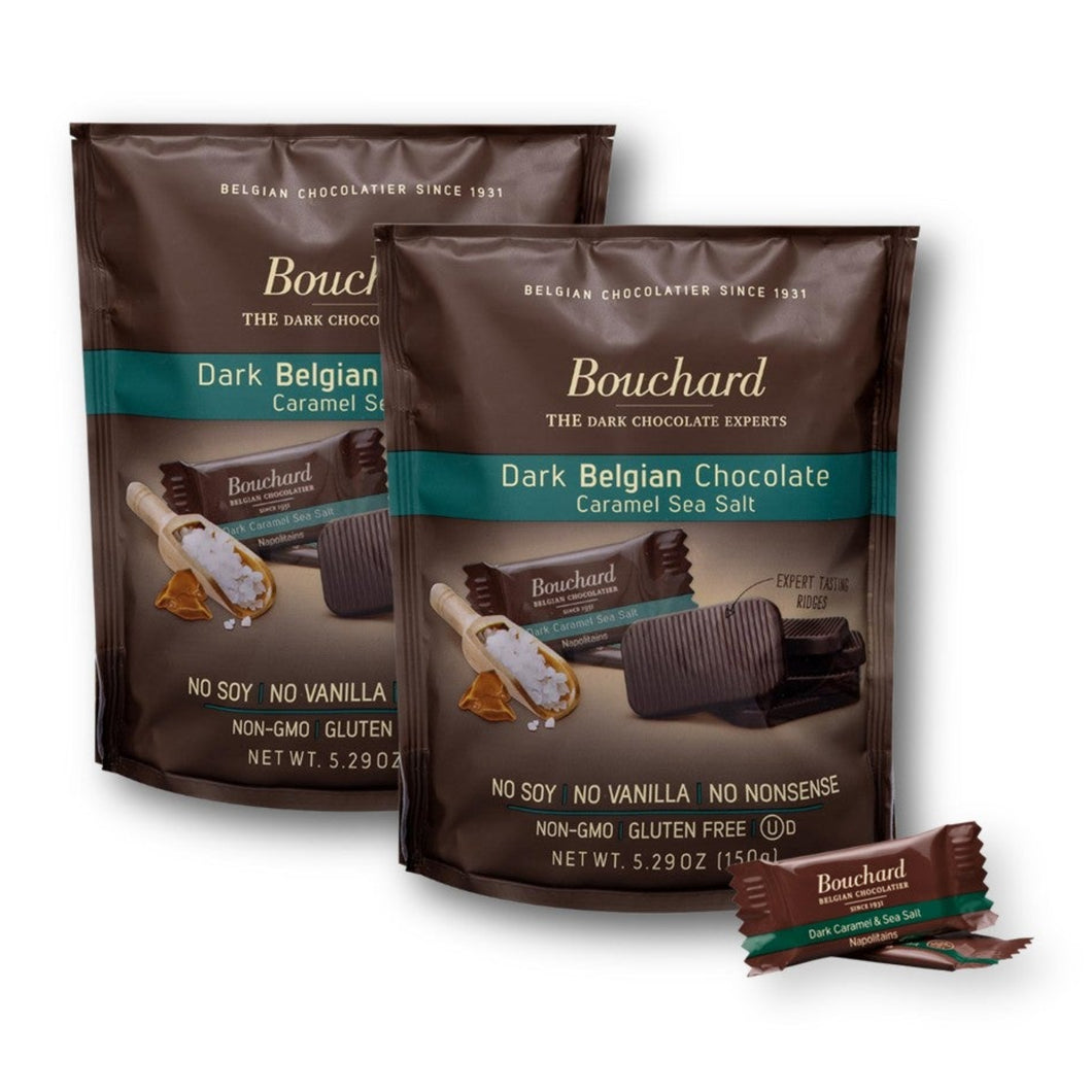 Bouchard Premium Dark Belgian Chocolate Caramel Sea Salt 5.29 Oz. (150 g.) (Pack of 2)