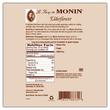 Monin Elderflower Syrup for Cocktails, Coffee, and Beverages 750 Ml. / 25.4 Fl. Oz. X 12 (Factory Case)