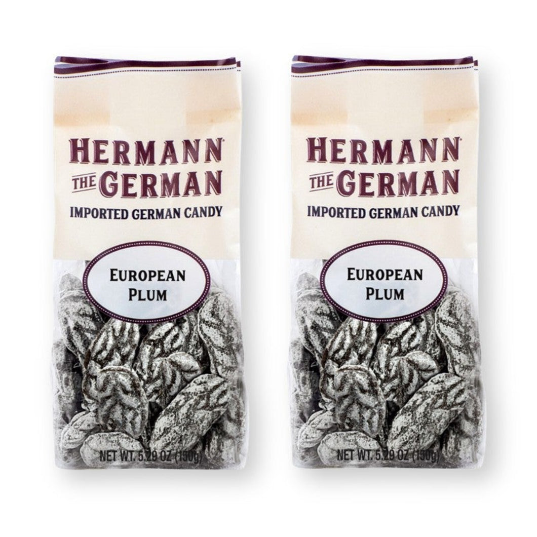 Hermann the German Bavarian EUROPEAN PLUM Hard Candy 5.29 oz. / 150 g (Pack of 2)
