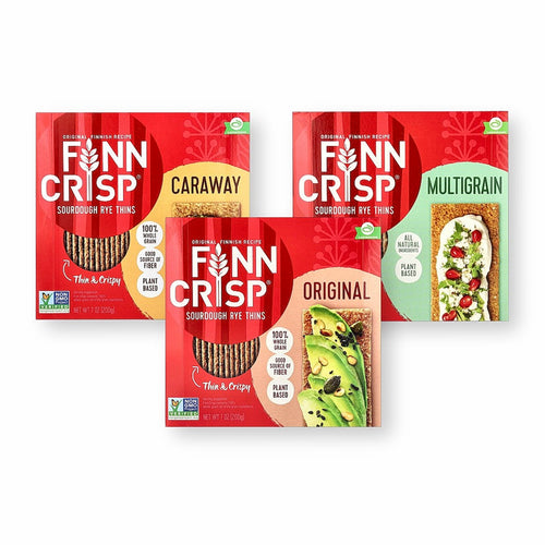 Finn Crisp Crackers Trio Pack, Original, Caraway, and Multigrain 7 Oz. Each (Pack of 3)