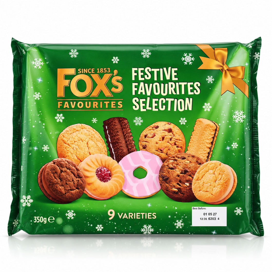 Fox's Festive Favourites British Biscuit Selection – 9 Varieties, 12.3 oz (350 g)
