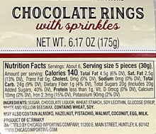 Hermann The German Chocolate Rings with Nonpareils Sprinkles 6.17 oz. (175 g.)