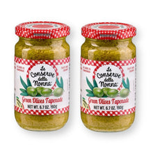 Le Conserve della Nonna GREEN OLIVES Tapenades 6.7 Oz. / 190 G. (Pack of 2)